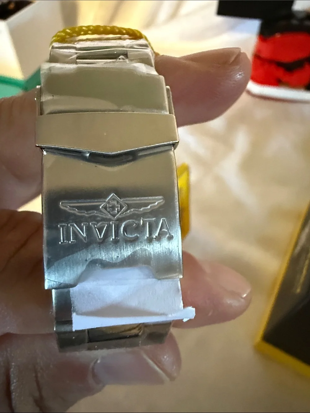 Invicta Silver Stainless Steel Chronograph Watch with White Dial men’s